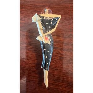 Vintage 1980's Brooch Pin Woman Fashion 5th Avenue Art Deco